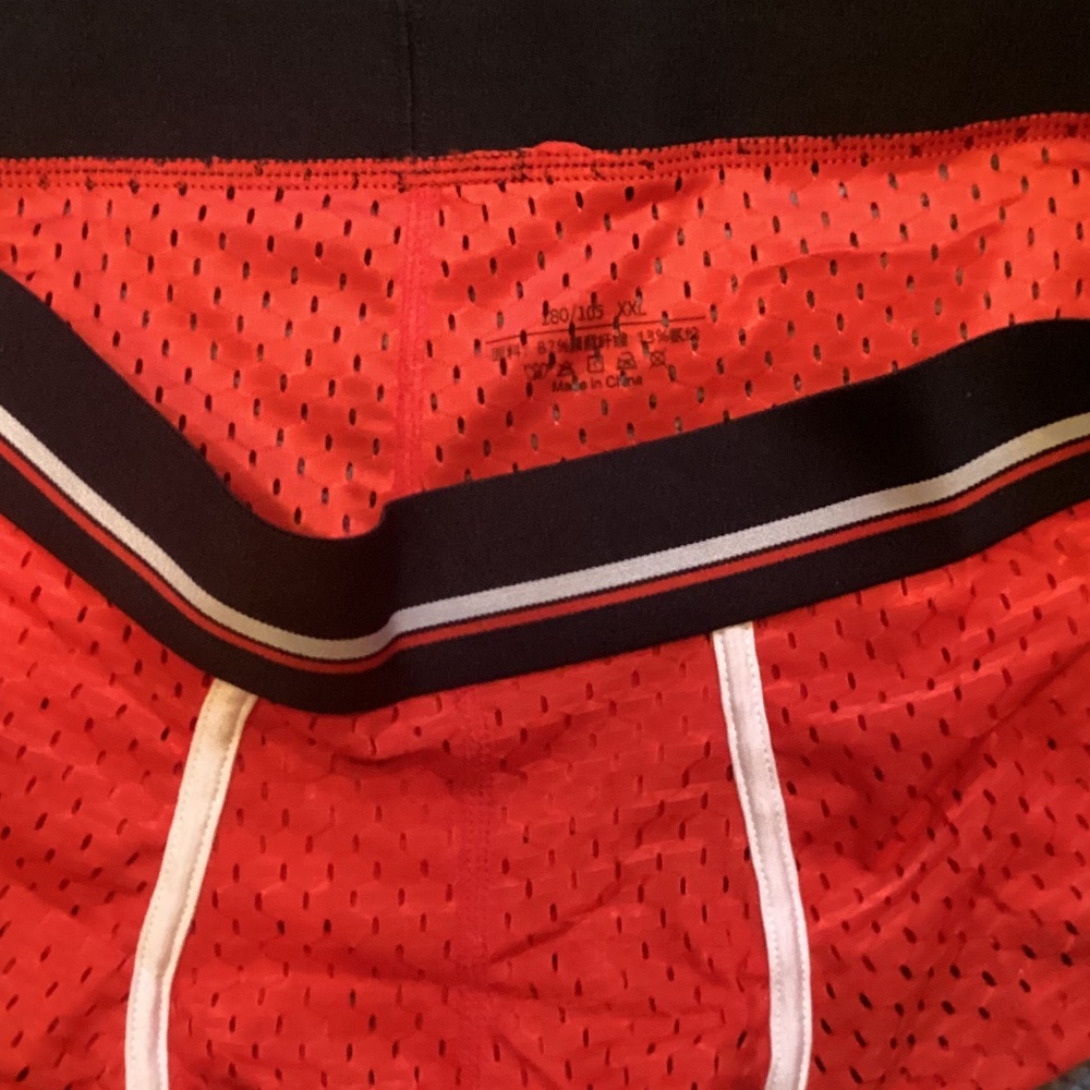Trunks, red with navy blue waist band fits like medium. - Picture 4 of 5